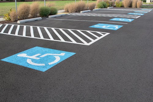 Handicapped Parking Spaces in Commercial Lot